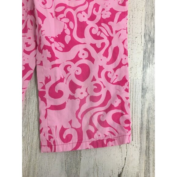 Vtg Lilly Pulitzer Pink 7Cs Print Crop Pants Girls Sz 5 - Picture 4 of 16